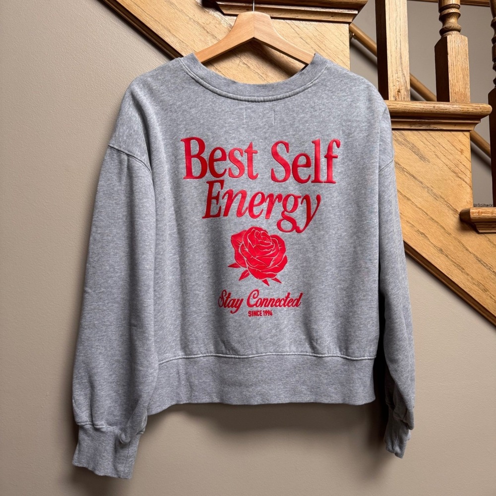 Old Navy Womens XL Best‎ Self Energy Rose Graphic Sweatshirt Classic Length RARE